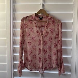 PAIGE Abriana Silk Blouse Ecru Multi